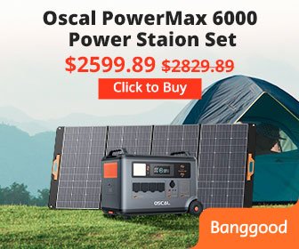 [EU Direct]Blackview OSCAL PowerMax 6000W 3600Wh Portable Power Station with Blackview Oscal PM400 400W Foldable Solar Panel, LiFePO4 Solar Generator with AC Outlets, for Home Use, Outdoor Camping, RV