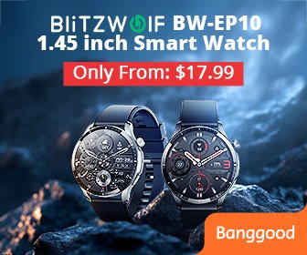 BlitzWolf® BW-EP10 1.45 inch HD 454*454 pixels All Metal Case Health Monitoring bluetooth Call Outdoor Sports Smart Watch - Black