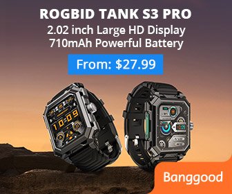 Rogbid Tank S3 Pro 2.02inch HD Screen 710mAh Battery AI Voice Assistant bluetooth Call Heart Rate Blood Pressure Blood Oxygen Monitor Sleep Monitoring Multi-sport Modes Music Playback 5ATM&IP69 Waterp