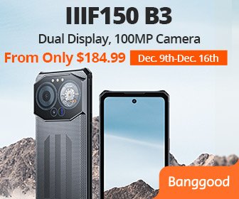 IIIF150 B3 Dual Display 20GB 256GB 6.6 inch 100MP Camera 20MP Night Vision 10800mAh 30W Fast Charge NFC Helio G96 Android 14 IP68 IP69K Waterproof 4G Rugged Smartphone - Black