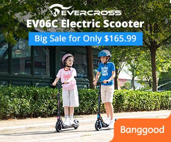 [EU Direct] EVERCROSS EV06C Electric Scooter 25.2V 2.6AH Battery 150W Motors 6.5inch Tires 8KM Max Mileage 60KG Max Load Folding Kids Electric Scooter for 6-12 Years Old - Black blue