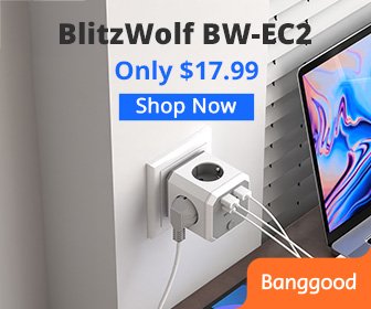 BlitzWolf BW-EC2 8-in-1 Wall Cube Socket EU Plug Power Outlet Extender 4000W with Switch 4 AC Outlets / 2 USB-A / 2 USB-C for Home Bedroom Travel - EU Plug