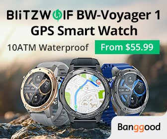 BlitzWolf BW-Voyager1 1.43-inch AMOLED GPS Double Straps Compass & Barometer 10ATM Waterproof bluetooth Call Heart Rate Blood Oxygen Monitor Sleep Monitoring Menstrual Cycle Multi-sports Outdoor Smart