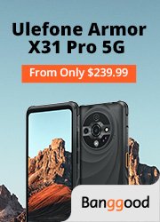 Ulefone Armor X31 Pro 5G 16GB 256GB 64MP Triple Camera 25MP Night Vision 6.56 inch 120Hz 6050mAh Android 14 NFC Dimensity 6300 IP68 IP69K Waterproof Rugged Smartphone - Black