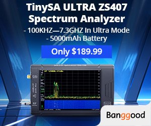 TinySA ULTRA ZS407 Handheld Spectrum Analyzer 100kHz-7.3GHz High-Resolution 3.98\" IPS TFT LCD Internal LNA Gain USB-C Portable 5000mAh Battery - Black