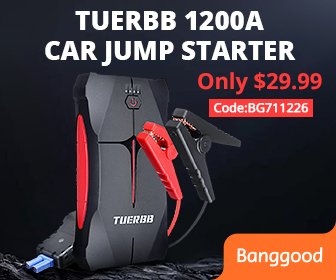 TUERBB T-J01 Portable Car Emergency Jump Starter Powerbank 13800mAh 51.05wh Peak Current 1200A with LED Flashlight Waterproof - Black