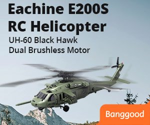 Eachine E200S UH-60 2.4G 6CH 6-Axis Gyro Dual Brushless Motor 1:47 Scale Flybarless RC Helicopter BNF / RTF - RTF with 1 Battery